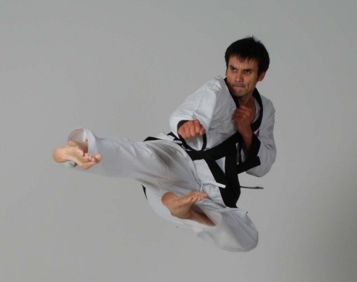 Instructor Mr J Gibbs of South Woodford Tae Kwon Do club